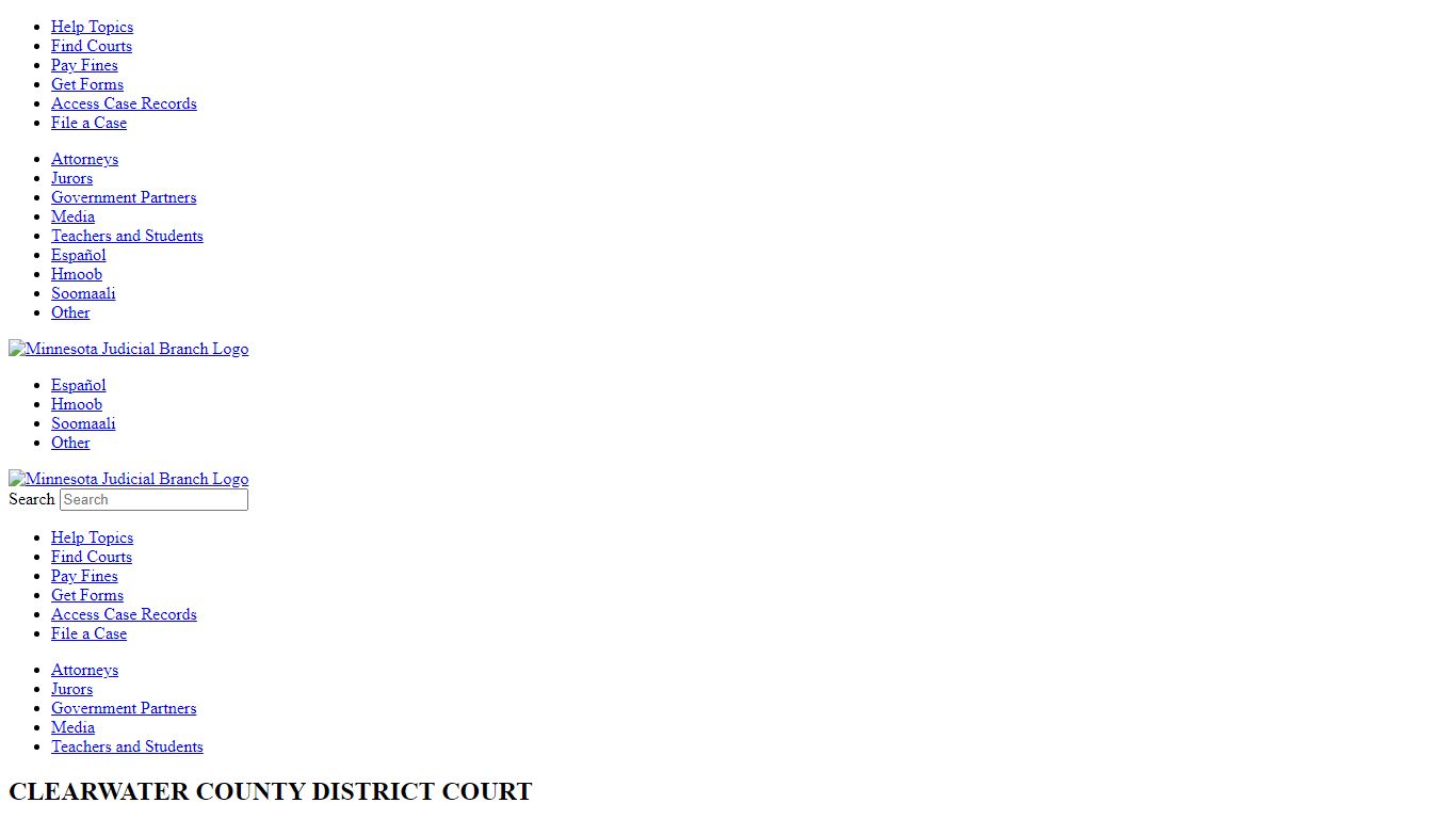 Minnesota Judicial Branch - Clearwater County District Court